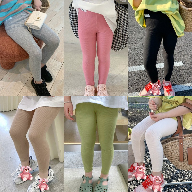 2022 Spring Girls Leggings Kids Cotton High Quality Skinny Pants Children Soft Stripe Legging Casual Girl Elastic Trousers