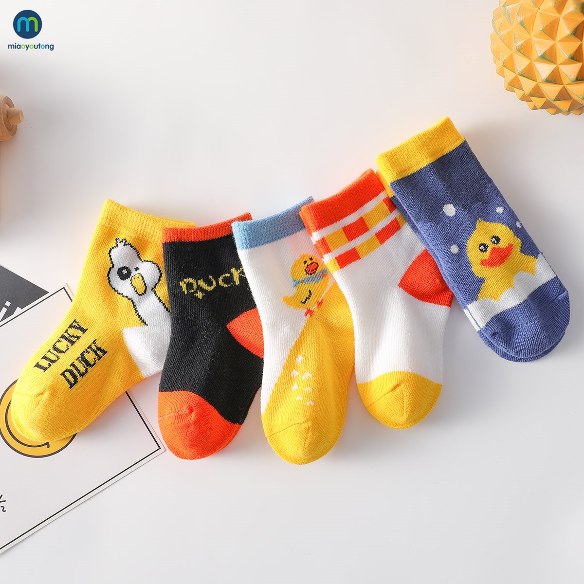 5pairs/lot Baby Socks Autumn Winter Warm Cotton Kids Socks Cute Girls Cartoon Duck Boys Infant Socks Accessories Miaoyoutong