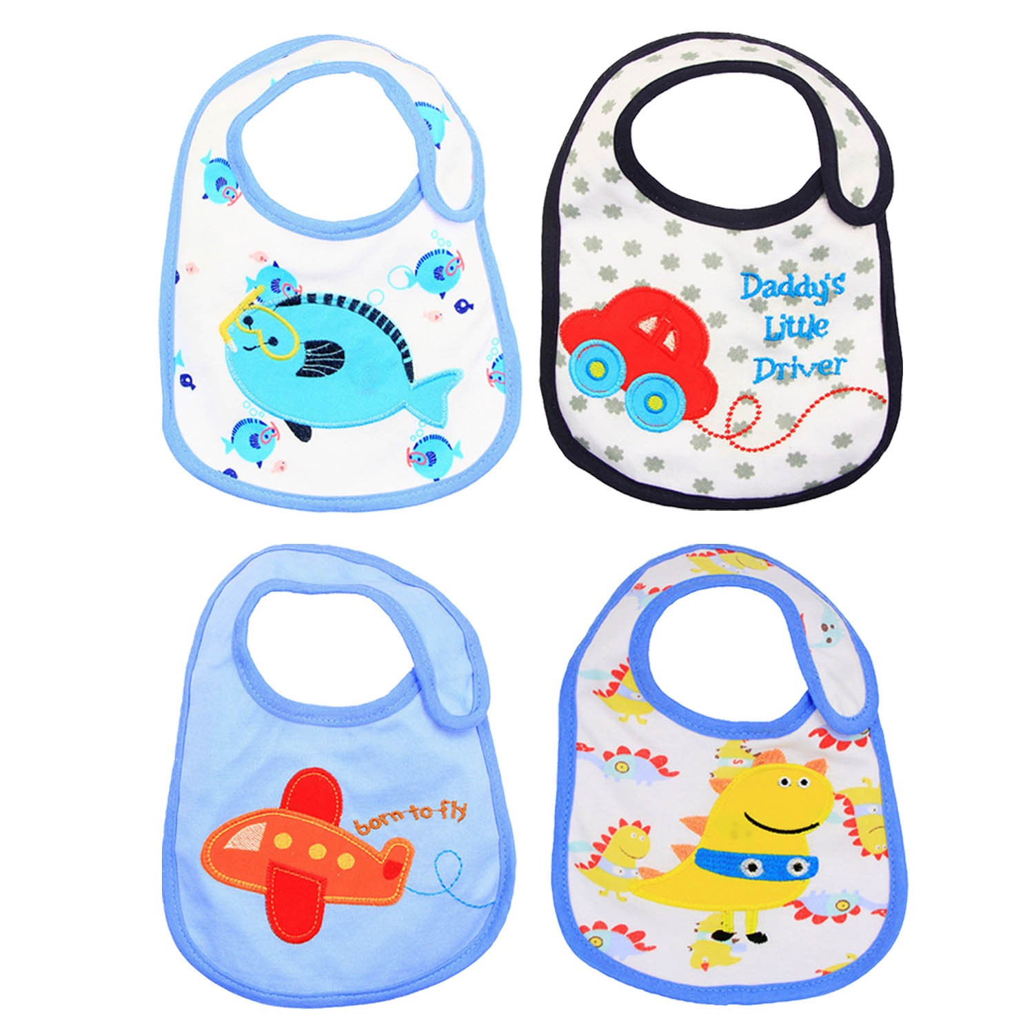 10pcs Cartoon Baby Bibs Infant 3-Layers Waterproof Anti Dirt Burp Towels Toddler Burp Clothes Kids Feeding Eating Apron Gown