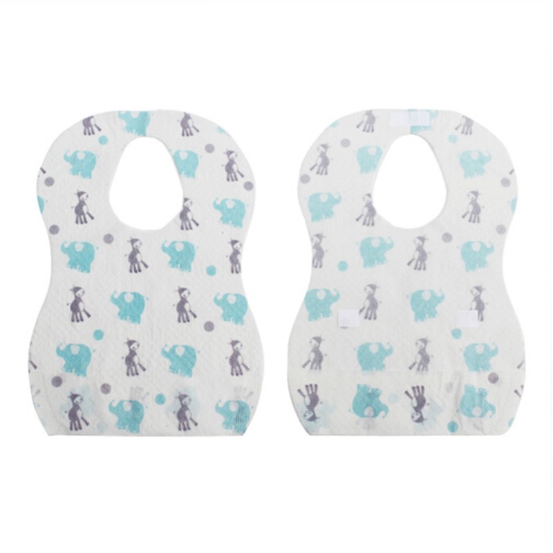 Baby Bibs Soft Waterproof Non-woven Fabric Disposable Bibs Eating Saliva Paper Bibs for Babies 10pcs/set