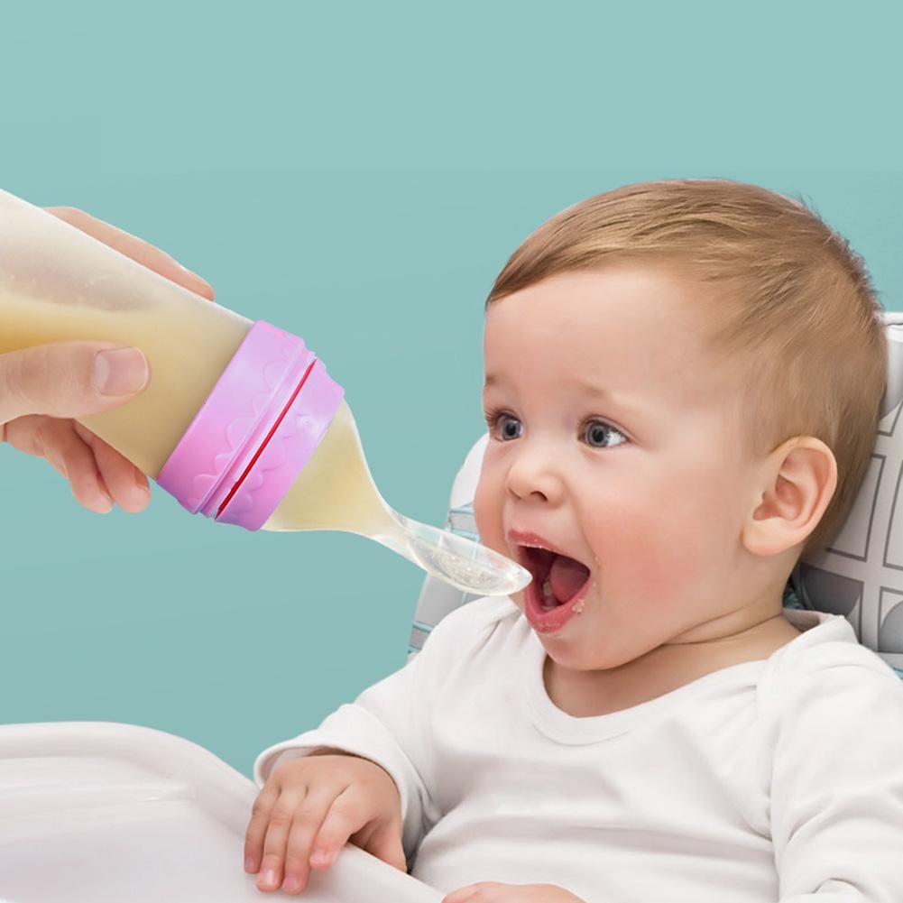 Silicone Soft Spoon Squeeze Feeding Bottle Newborn Spoon Infant Food Supplement Feeder Safe Baby Stuff Silicone Tableware Kids