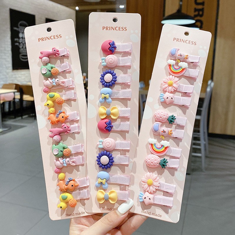 Children's Hairpin Fruit Hair Clips Baby Side Bangs Clip for Girls Kawaii Headdress Baby Hair Accessories Bows 10pcs 2021 New