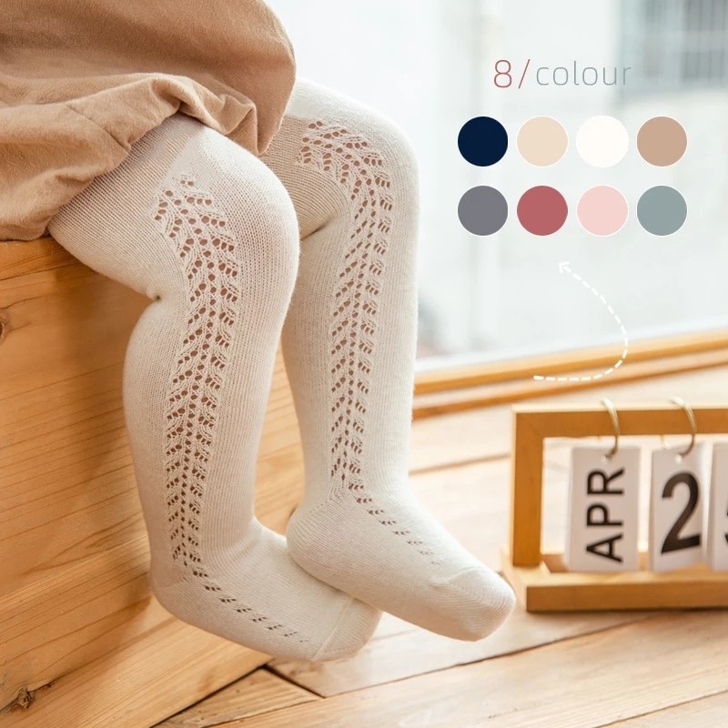 New 0-5 Years Cute Cotton Baby Socks For Girls Spring Summer Solid Knitted Children Socks Soft Stockings Kids Clothes