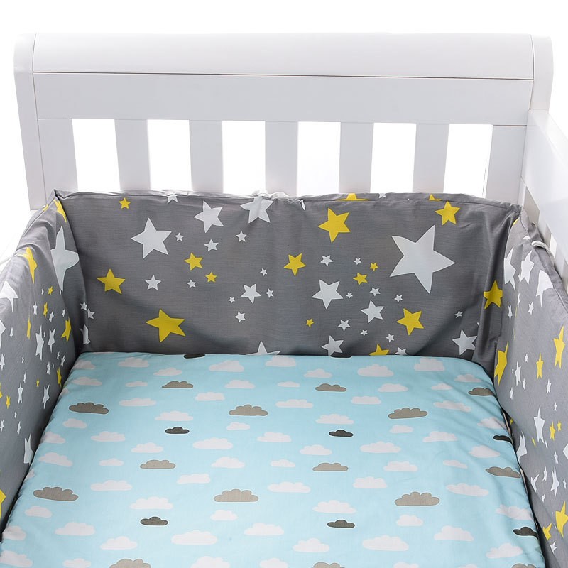 Baby Crib Bumper Set Newborn Polka Dot Cotton Printed Cot Bumpers In Infant Crib Protector For Baby Boy Girl Boy 200*30cm