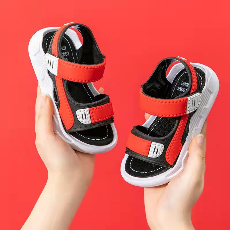 Children Summer Boys Sandals Leather Baby Shoes Kids Flat Baby Sports Beach Shoes Soft Non-slip Casual Baby Sandal