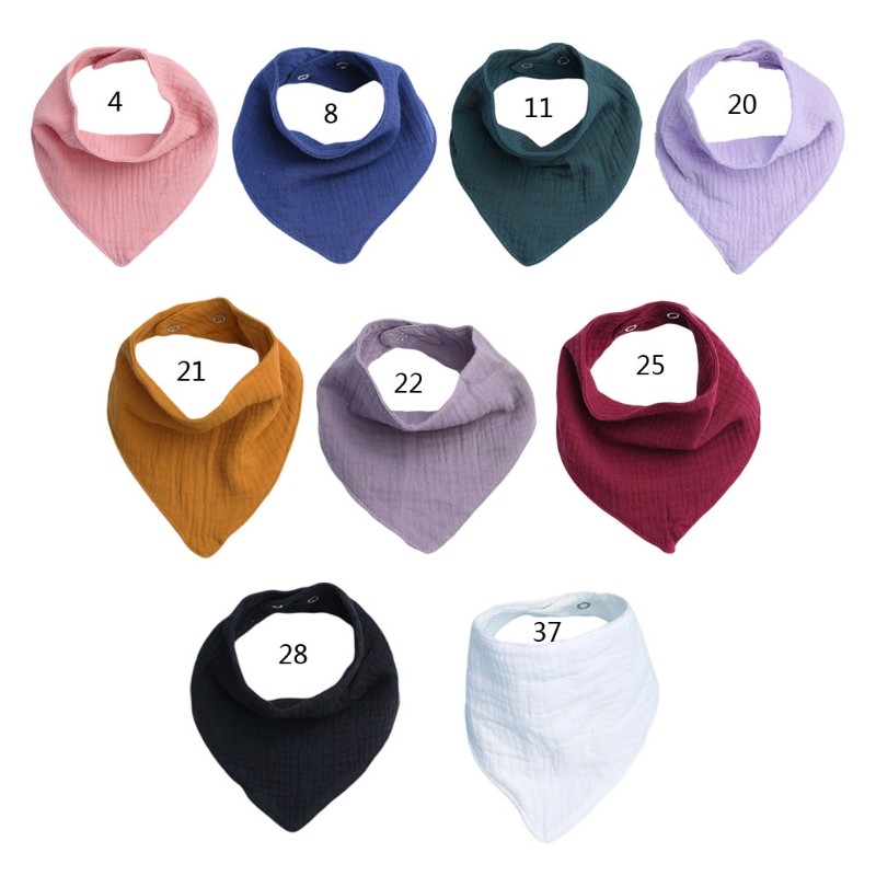 Baby Boy Bib Cotton Newborn Solid Color Triangle Scarf Feeding Saliva Towel Bandana Burp Cloths Boy Girl Shower Gifts