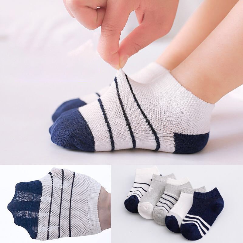 Soft Cotton Children Socks Cute Cartoon Casual Boys Socks Thin Mesh Summer 5pairs/lot Kids Socks Sport Baby Boy Socks 1-12 Years