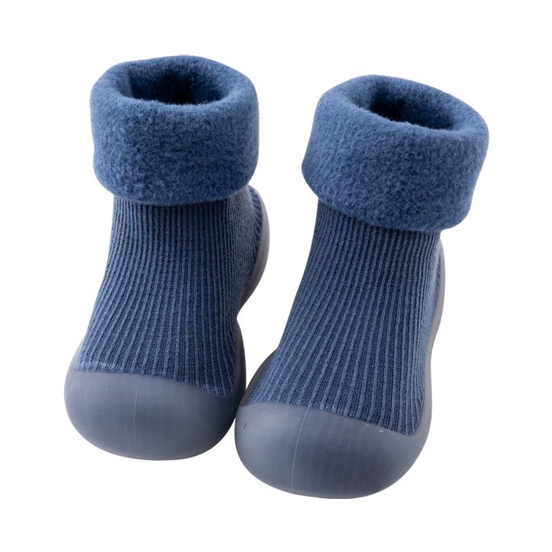 Winter Kids Warm Snow Boots Socks Infant Boys Brushed Thick Sock Boots Yellow Black Baby Girls Socks Soft Soles Toddler Shoes