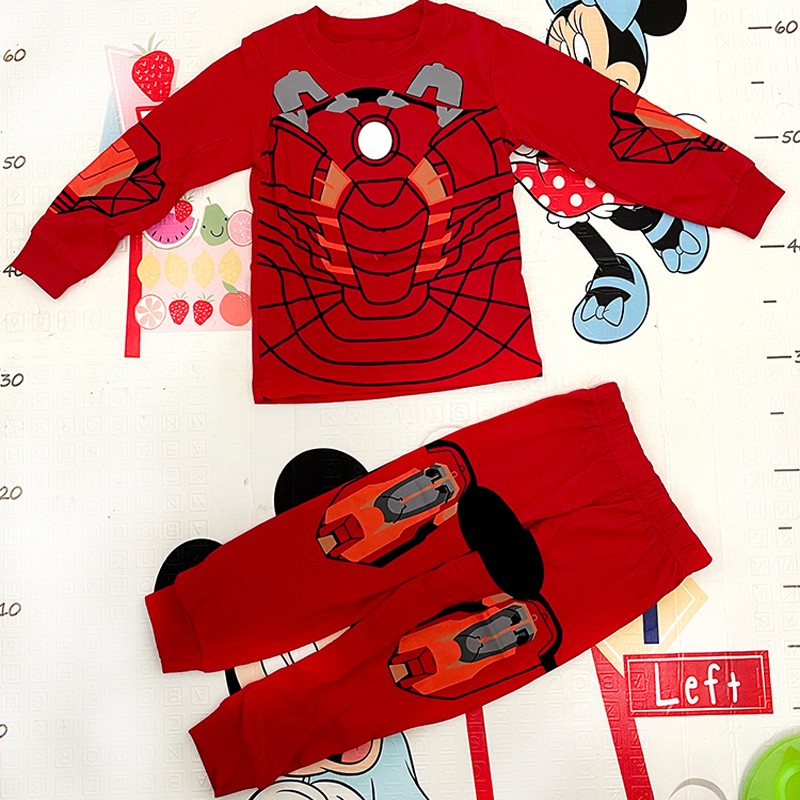 New Spring Autumn Children's Clothing Sets Boys Sleepwear Kids Clothes Spider Pajamas Set Baby Girls Cotton Cartoon Cars Pajamas