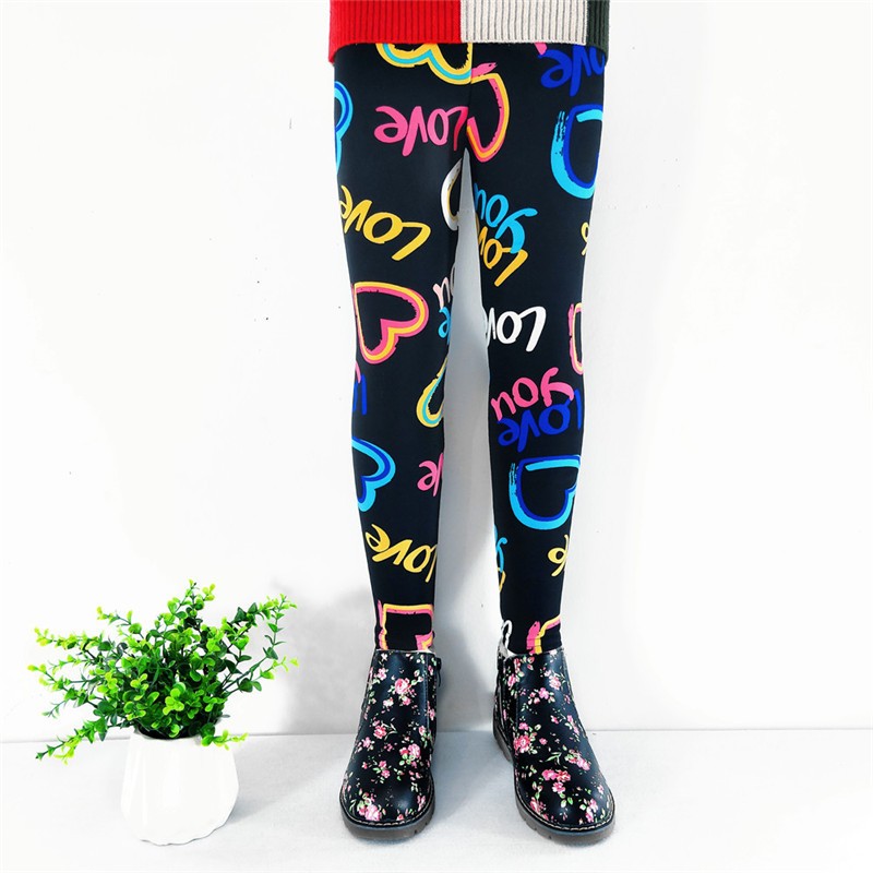 Kids Thicken Leggings Girls Autumn Winter Plus Velvet Trousers Baby Girl Skinny Pants 2021 Children's Clothing 2-11 Years