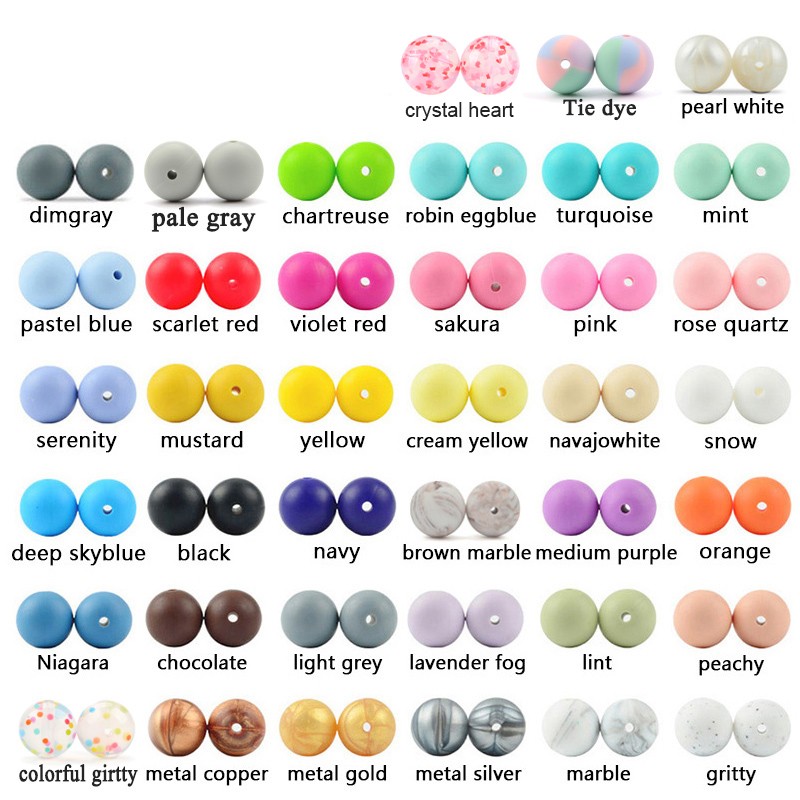 LOVKA 12mm 100pcs/lot Silicone Beads Food Grade Baby Teether Round Beads Baby Chewing Teething Beads Silicone Teether Diy