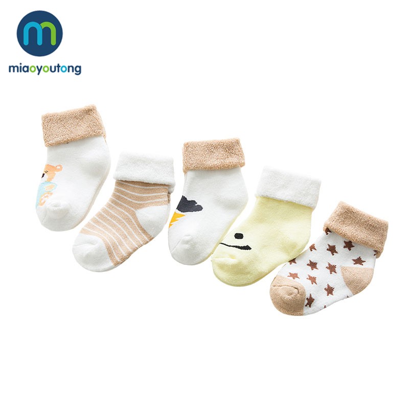 5 Pair High Quality Thicken Cartoon Comfort Cotton Newborn Socks Kids Boy New Born Girl Socks Meia Infantil Miaoyoutong