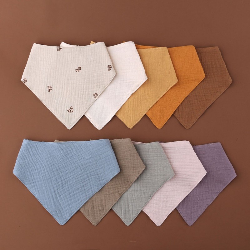 Baby Boy Cotton Bib Newborn Solid Color Triangle Scarf Feeding Saliva Towel Bandana Burp Cloths Boys Girls Shower Gifts