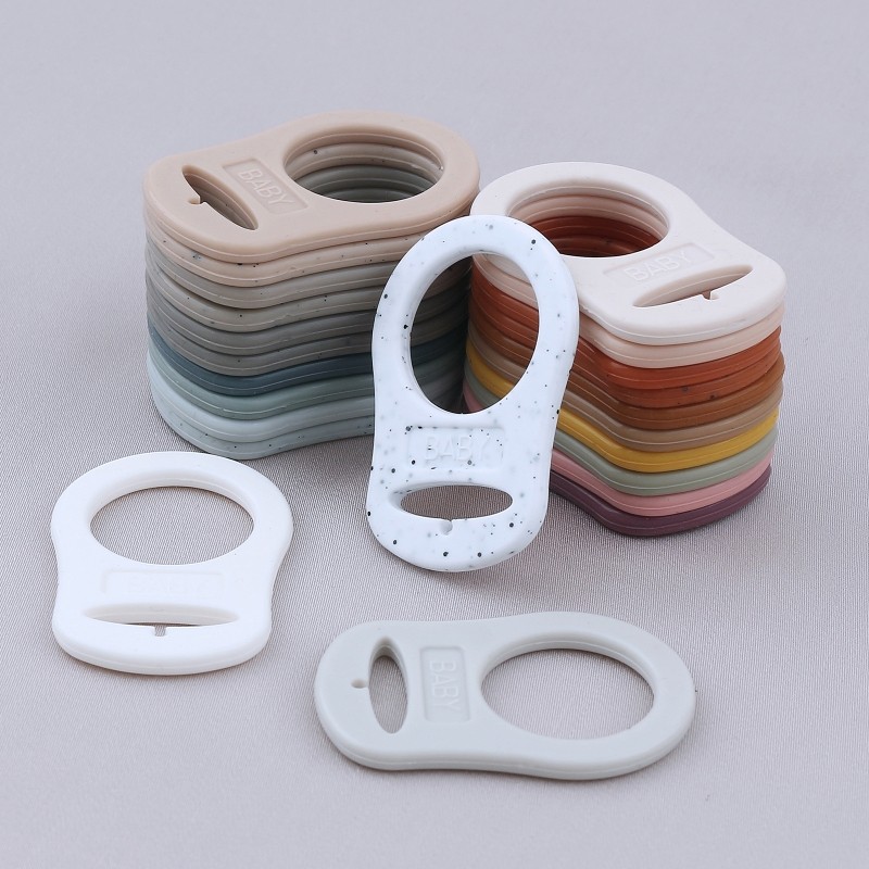 5pcs/lot Dummy Pacifier Holder Clip Adapter Ring Button Pattern Pacifier Adapter DIY Baby Shower Gift Accessories Baby Stuff