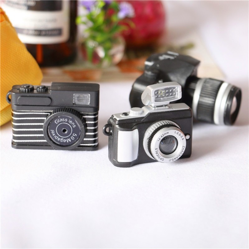 Newborn Photography Props Mini Camera Doll 1/12 Dollhouse Miniature Vintage Retro Camera Toy Baby Accessories