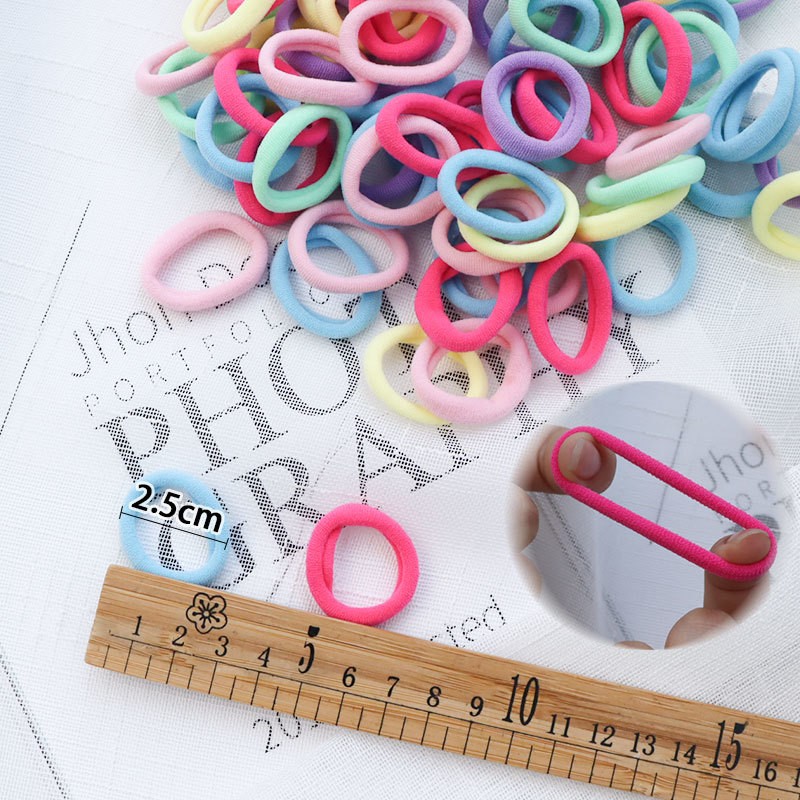 50/100pcs Colorful Girl Hairband Children Headband Small Elastic Hair Bands Scrunchy Baby Rubber Band Nylon Hair Accessories Toddler