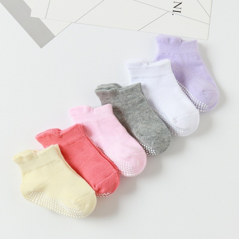 6pairs/lot Non-slip Baby Floor Socks Baby Floor Socks Baby Girls Boys Ankle Socks Non-slip Anti-slip Socks for Baby