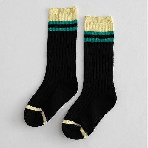 3 pairs 1-8 years old 2021 spring and summer new parallel stripes striped kids middle tube children's socks