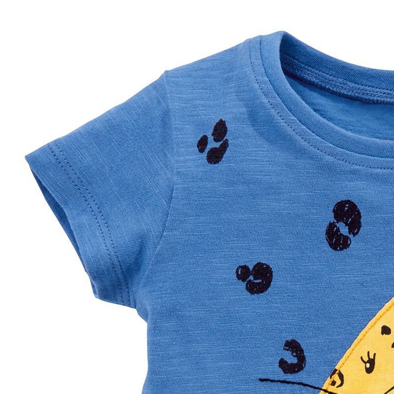 Little maven summer clothes full cotton T-shirt blue baby girls cat lovely and comfortable clothes for baby infant kids 2 to7 yea