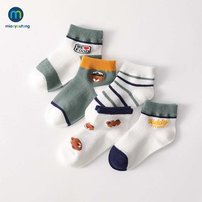 5pairs/lot Newborn Short Baby Boy Socks Spring Summer Thin Mesh Baby Socks for Girls Cotton Socks for Children Kids Miaoyoutong