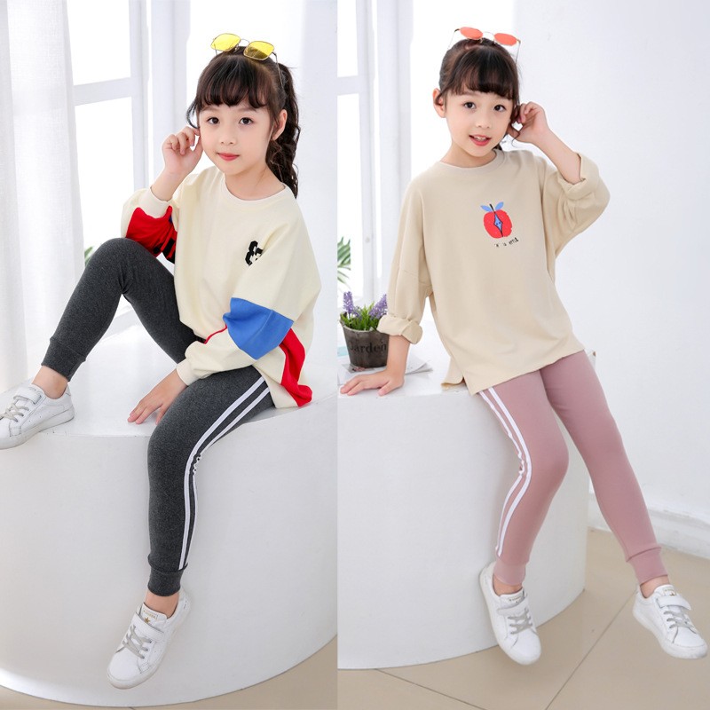 Autumn New Girls Leggings Solid Colors Jogger Pants Girl Leggings Children Baby Girl Casual Pants Cotton Leggings