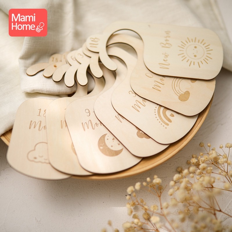 5pcs/7pcs Wooden Baby Wardrobe Clothes Dividers Organizers Newborn Growth Anniversary for Newborn to Toddler Girl Boy Baby Goods