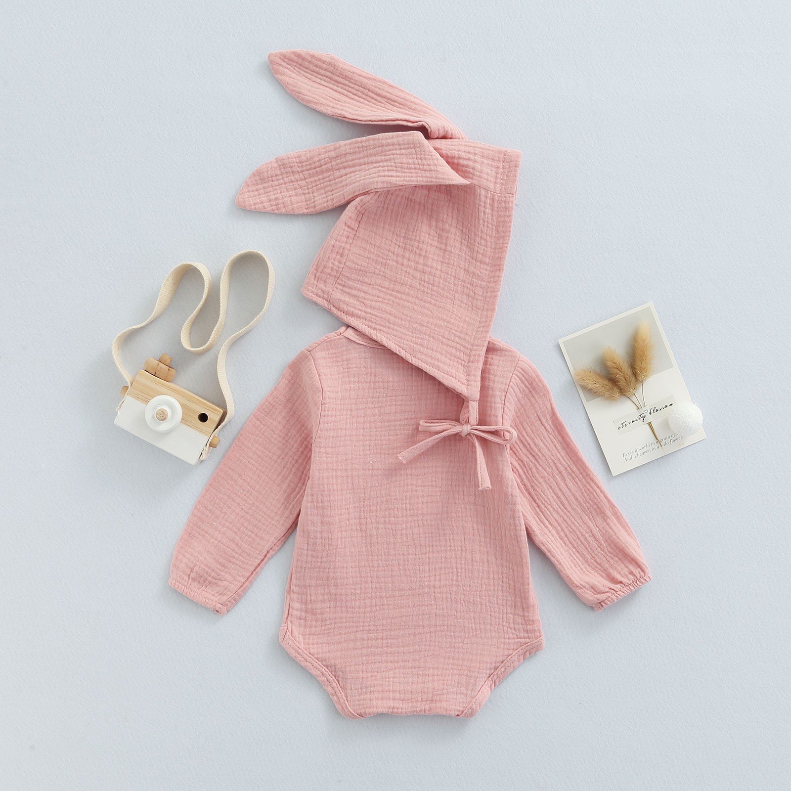 Ma & Baby 3-24M Newborn Infant Baby Boys Girls Bunny Romper Long Sleeve Jumpsuit Long Ear Hat Autumn Spring Easter Clothes D84