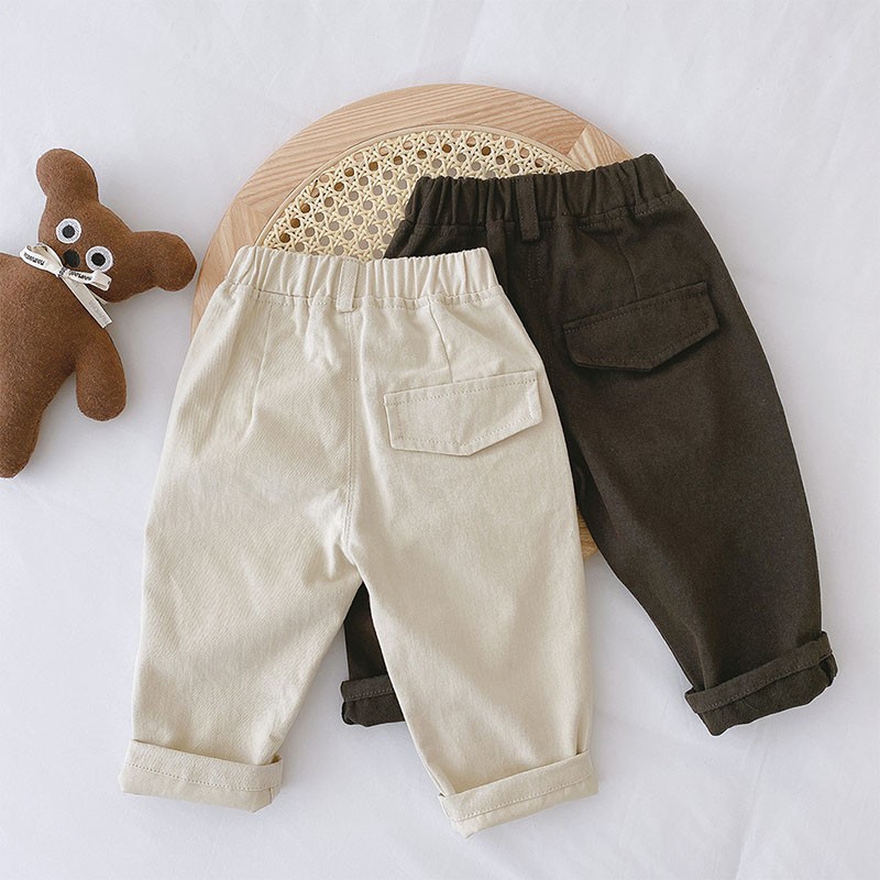 MILANCEL 2022 Spring New Baby Solid Pants Boys Pants Fashion Boys Short Jeans Kids Pants