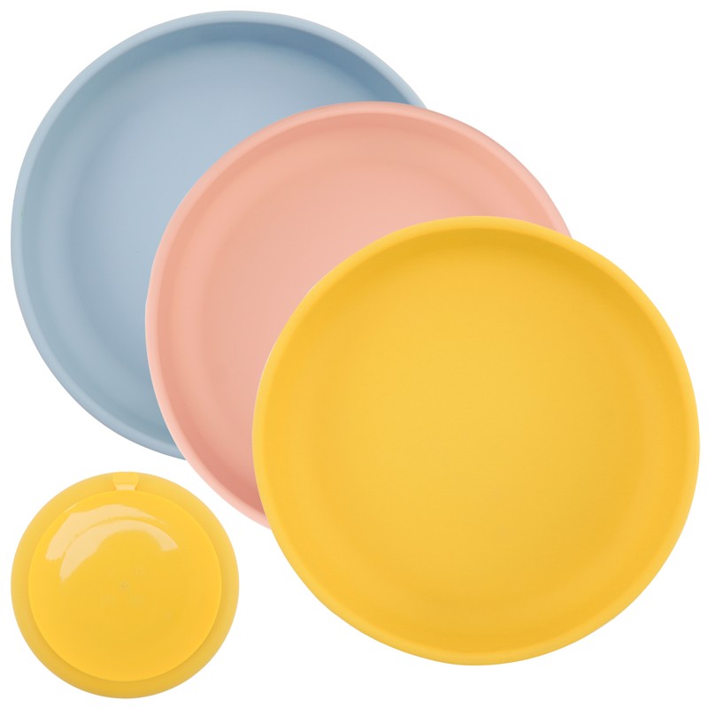 100% Food Safe Approval Silicone Tableware For Kids Fashionable Round Dishes Food Waterproof Training Bowl Baby Accessories