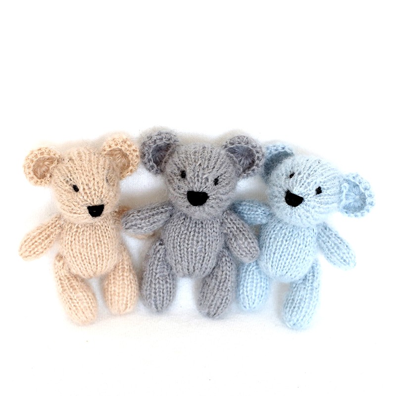 Newborn Teddy Bear Photography Accessories Knit Angola Teddy Rabbit Stuffed Animal Toy Photo Accessories