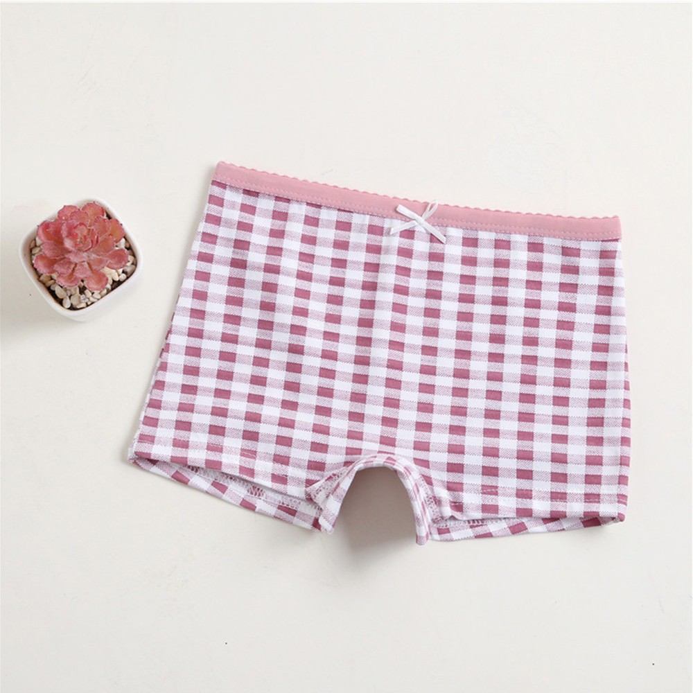 Girls Panties Kids Underwear Cotton Children's Briefs Wave Point Trellis Cartoon Short 4pcs/lot