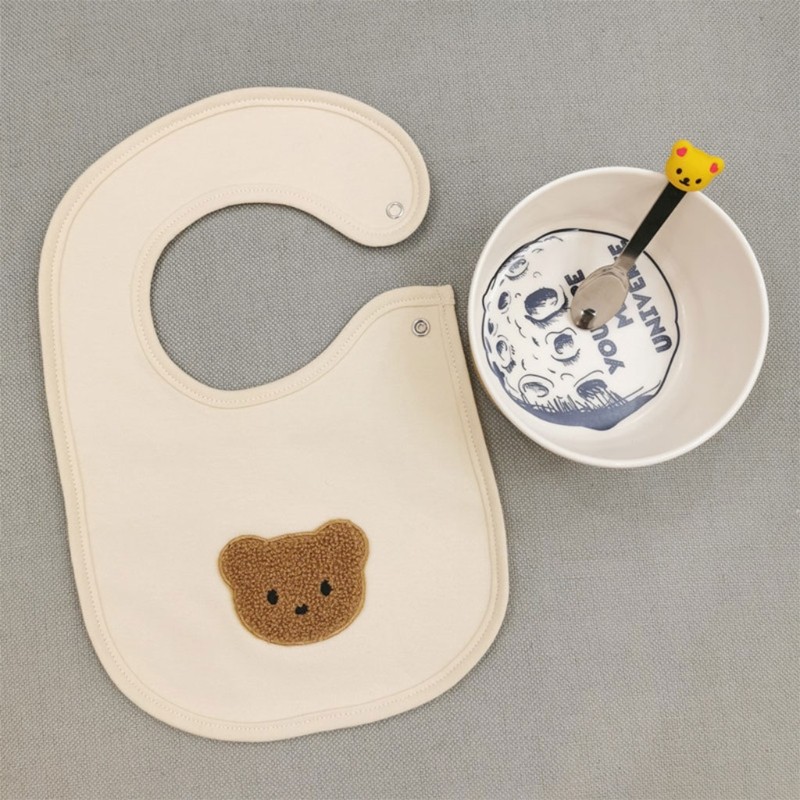 Soft Baby Bib Lovely Bear Neck Baby Saliva Bibs for Boys and Girls Absorbent