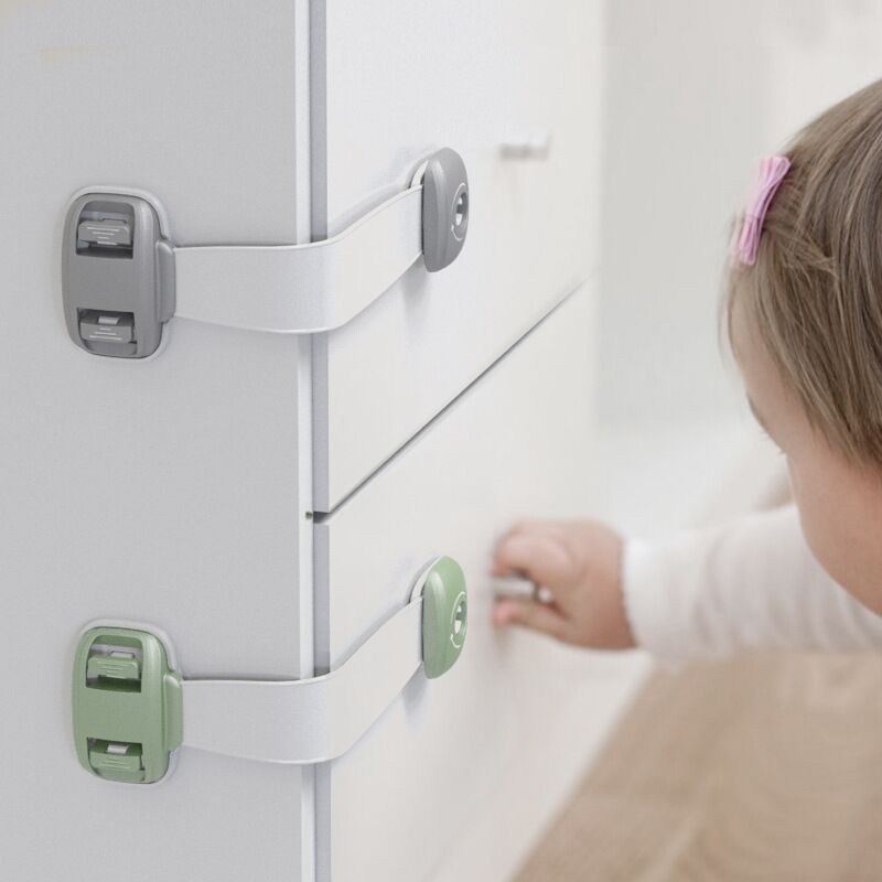 20 Pc Cabinet Lock Door Drawers Wardrobe Todder Kids Baby Safety Plastic ABS PE Toilet Refrigerator Lock