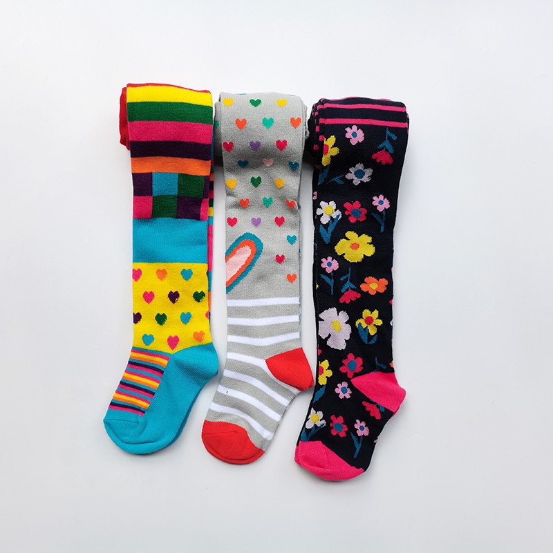 3pcs Girls Plaid Tights Kids Socks Spring Autumn Christmas Baby Girl Clothes Floral Striped Tights For Girls Pantyhose