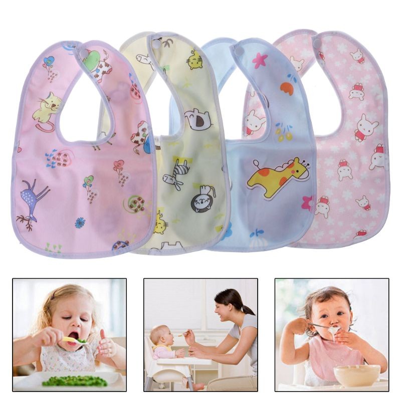 Baby Bib Waterproof Cartoon Cute Buckle Bandana Burp Saliva Towel Boys Girls Feeding Apron Bib Infant Children Supplies