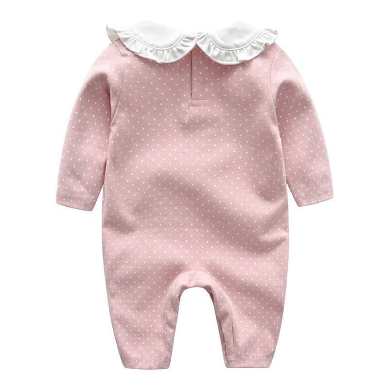 Baby Clothes Autumn Spring One Piece Cute Dot Baby Romper With Headband Baby Girl Clothes