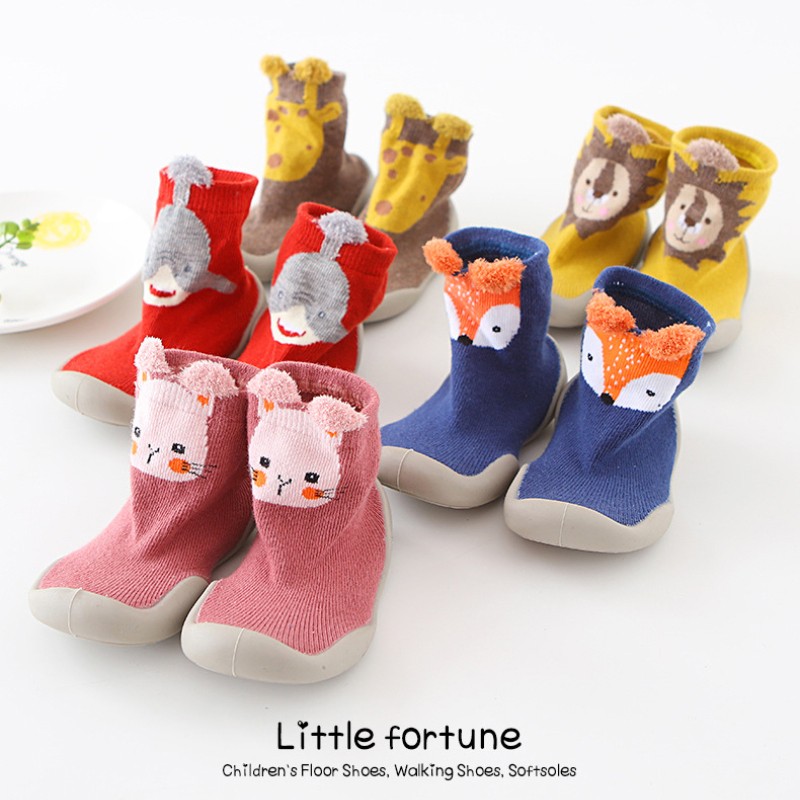 Baby Boy Girl Shoes Autumn Winter Spring Infant Nonslip Sock Baby Soft Rubber Sole Sock Toddler Shoes Anti-slip Floor Socks Shoes