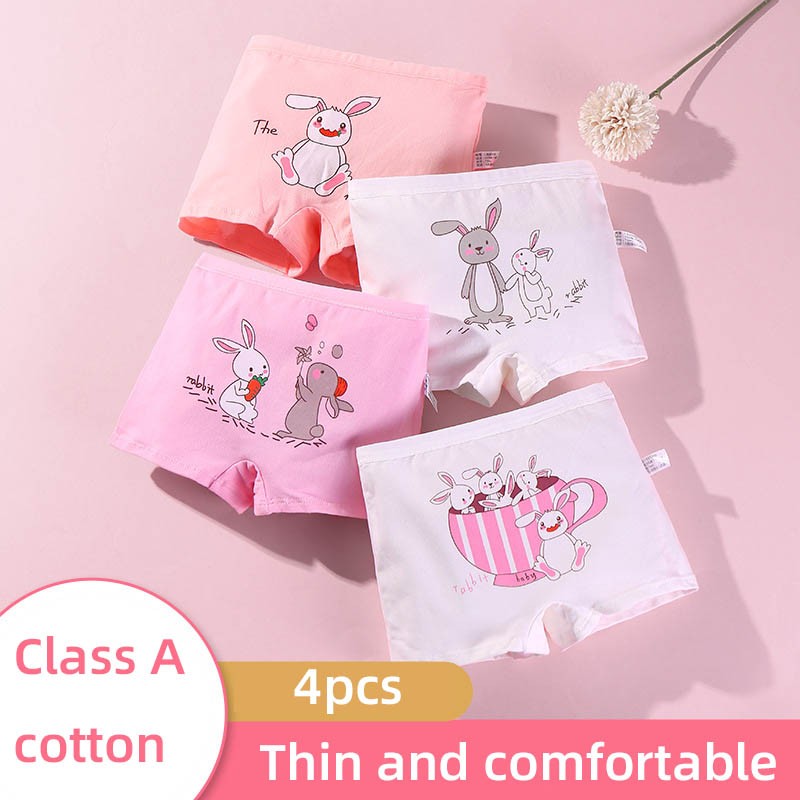 4 Pieces/Lot 2-12Y Children Underwear Cotton Girls Panties Cute Pattern Kids Boxer Briefs Child Soft Girl Pants safety pants