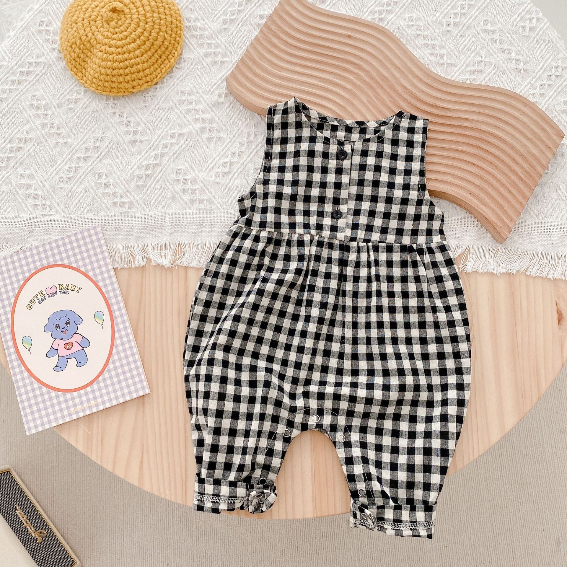 Autumn Baby Jumpsuit 0-24M Sleeveless Knitted Cotton Baby Boy Rompers Solid Newborn Kids Clothes Baby Girl Winter Playsuit