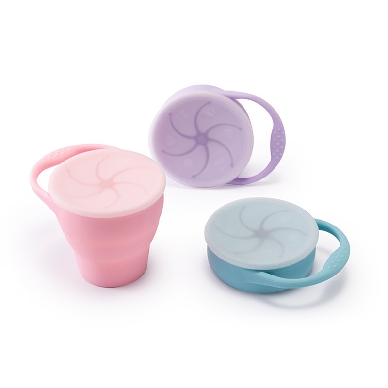 New Colors Baby Silicone Snack Cup Dreyer Food Storage Box Portable Snacks Container BPA Free Silicone Soft Lid