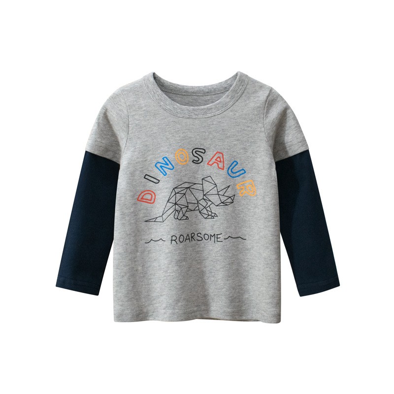 Kids Boys Long Sleeve T-shirt Cartoon Printed Children Baby Boys Tops