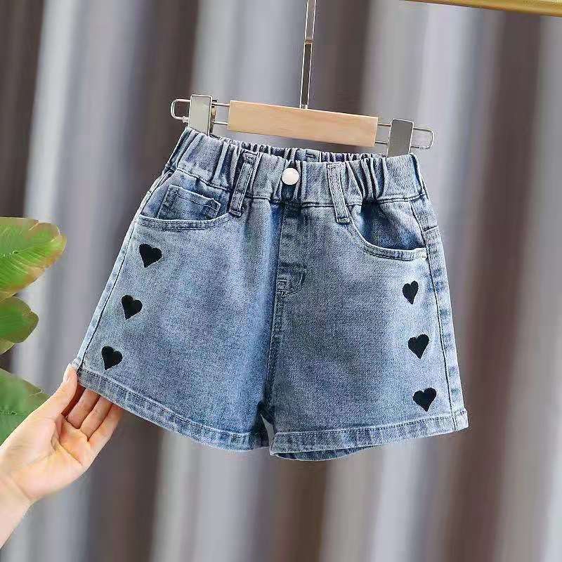 2022 New Fashion Summer Children's Shorts Floral Denim Shorts For Girls Short Jeans Princess Jeans Children Trousers