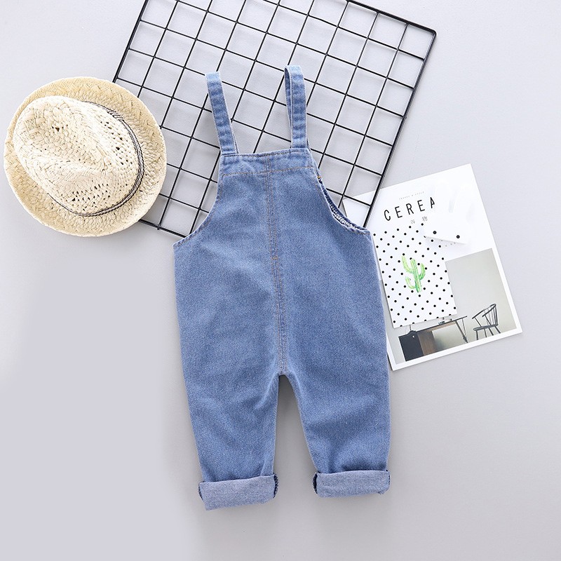 korean style summer children kids young girls denim overalls boys jeans cotton denim baby girl jumpsuit casual loose overalls