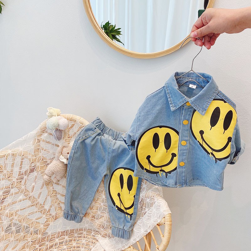 Mihkalev Kids 2021 Spring Clothes Sets Toddler Boy Jeans Clothing Sets Denim Jacket and Pants Girls Outfits Set Children Sport Suit