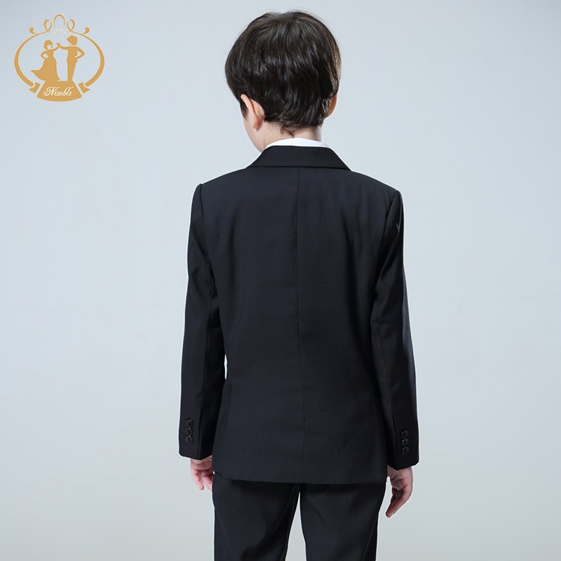 2021 spring autumn formal suit for boy set children party host wedding costume black blazer jacket pants 3pcs clothing wholesale