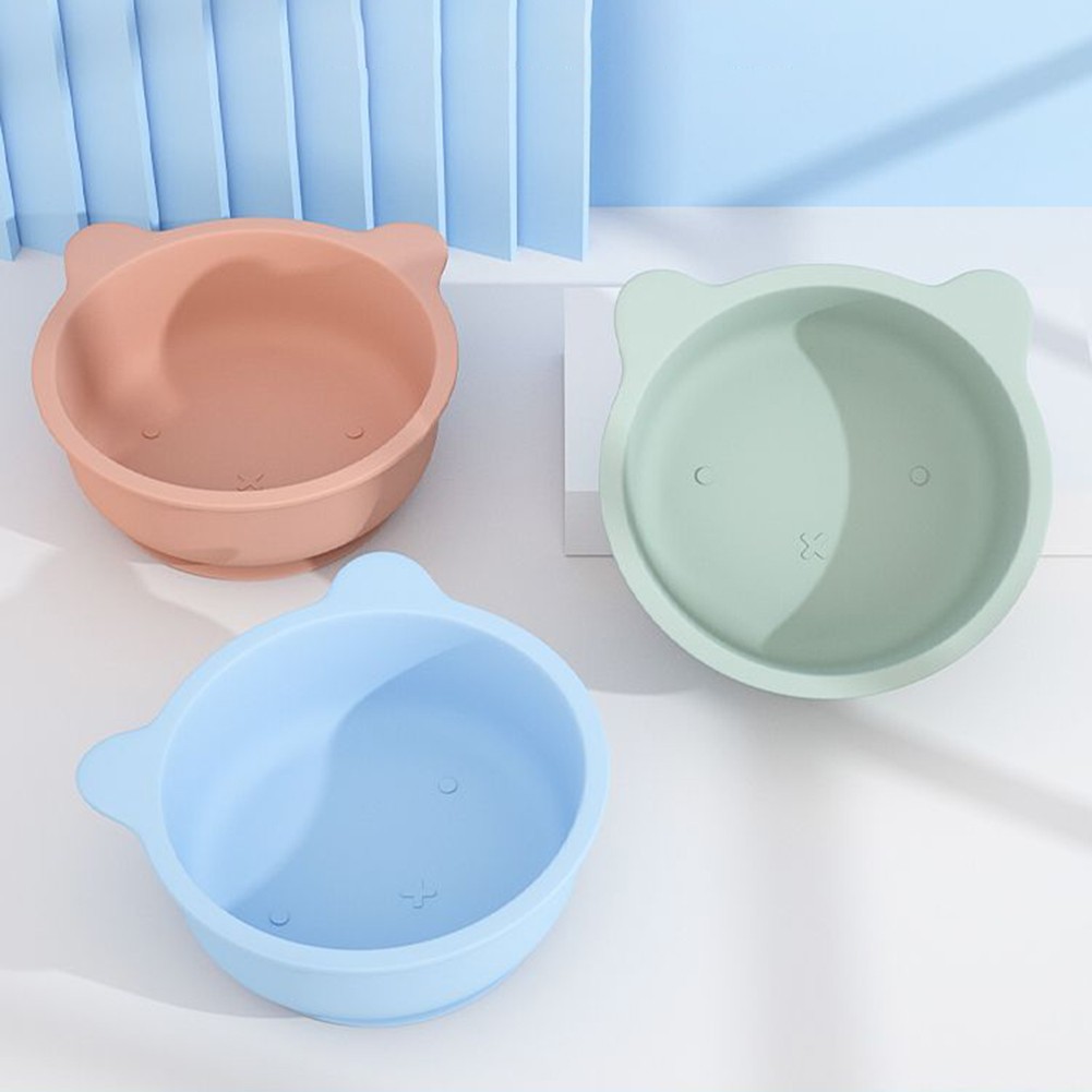 Baby Silicone Suction Bowl Plate Cute Cat Children Dishes Feeding Bowl BPA Free Non-slip Kids Toddler Training Tableware