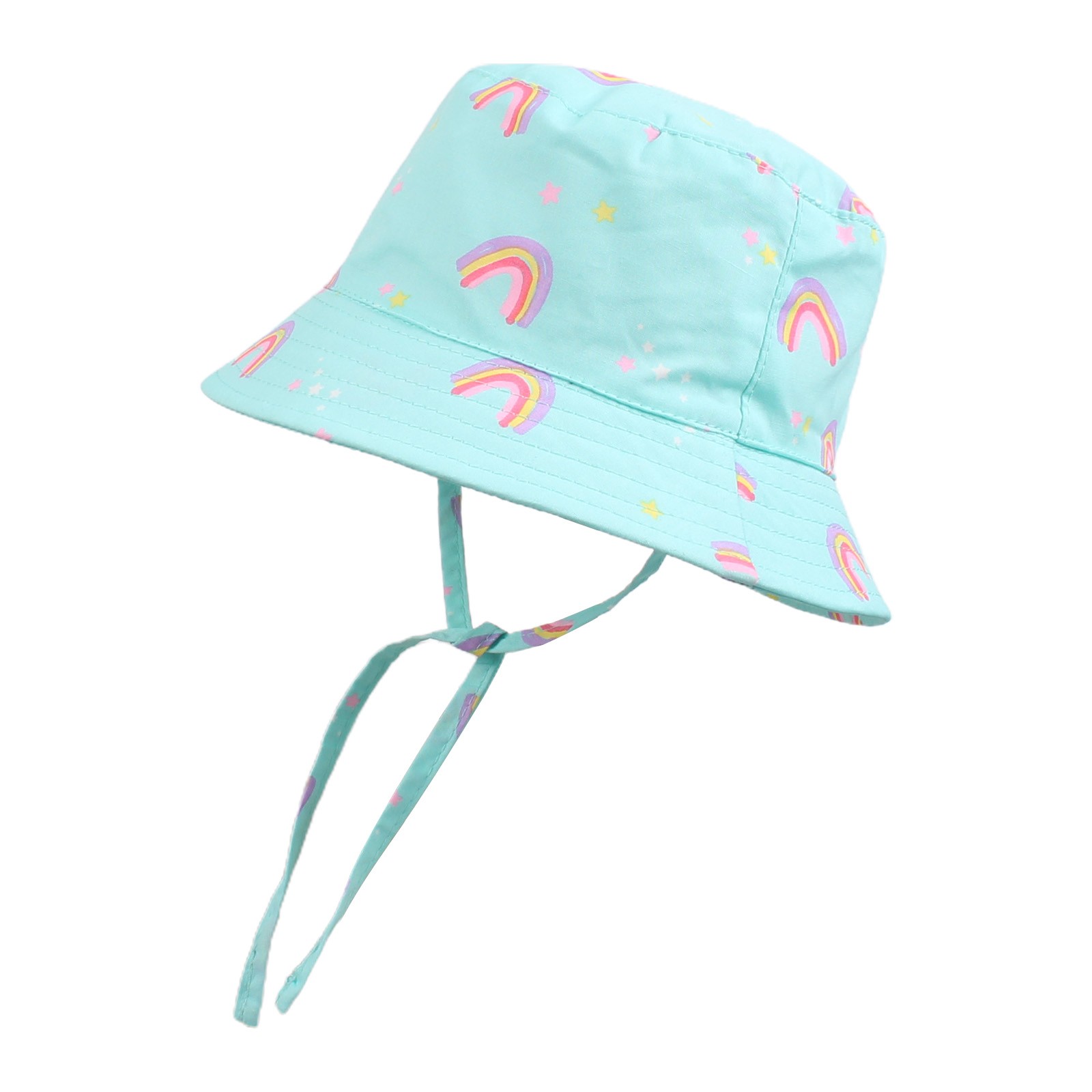 Spring Summer Children's Sunshade Bucket Cap Colorful Big Brimmed Baby Cotton Casual Hat