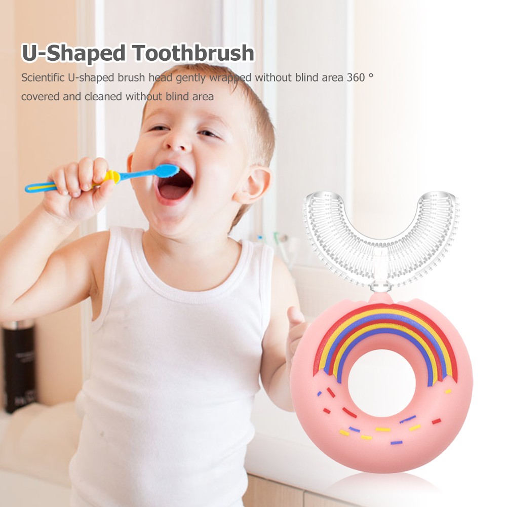 New Hot Baby Oral Toothbrush Children Teeth Oral Care Cleaning Barush Comfortable And Simple Silicone Baby U-Shape Toothbrush