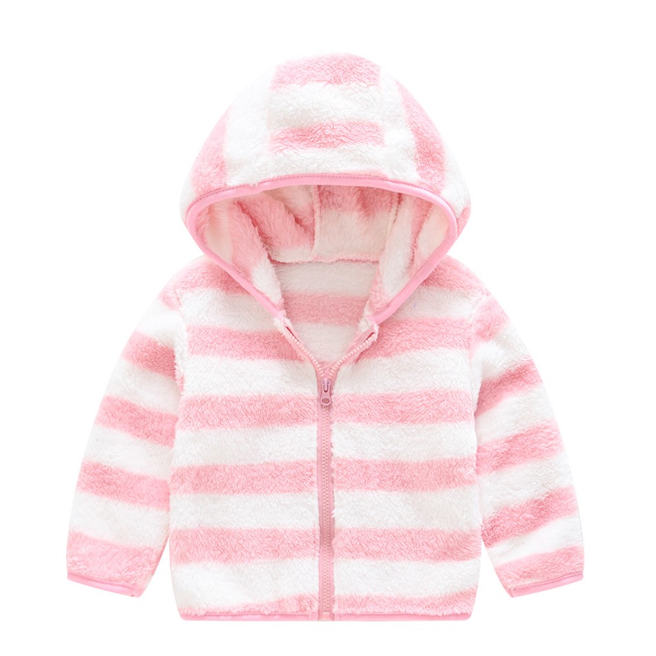 Autumn Jackets For Baby Boy Trench Children's Clothing Girls Warm Hooded Striped Outerwear Windbreaker Baby Kids Coats JYF