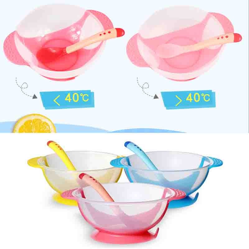 Baby Dish Set Training Bowl Spoon Cutlery Set Dinner Bowl Learning Dishes With Suction Cup Children Training Dinnerware